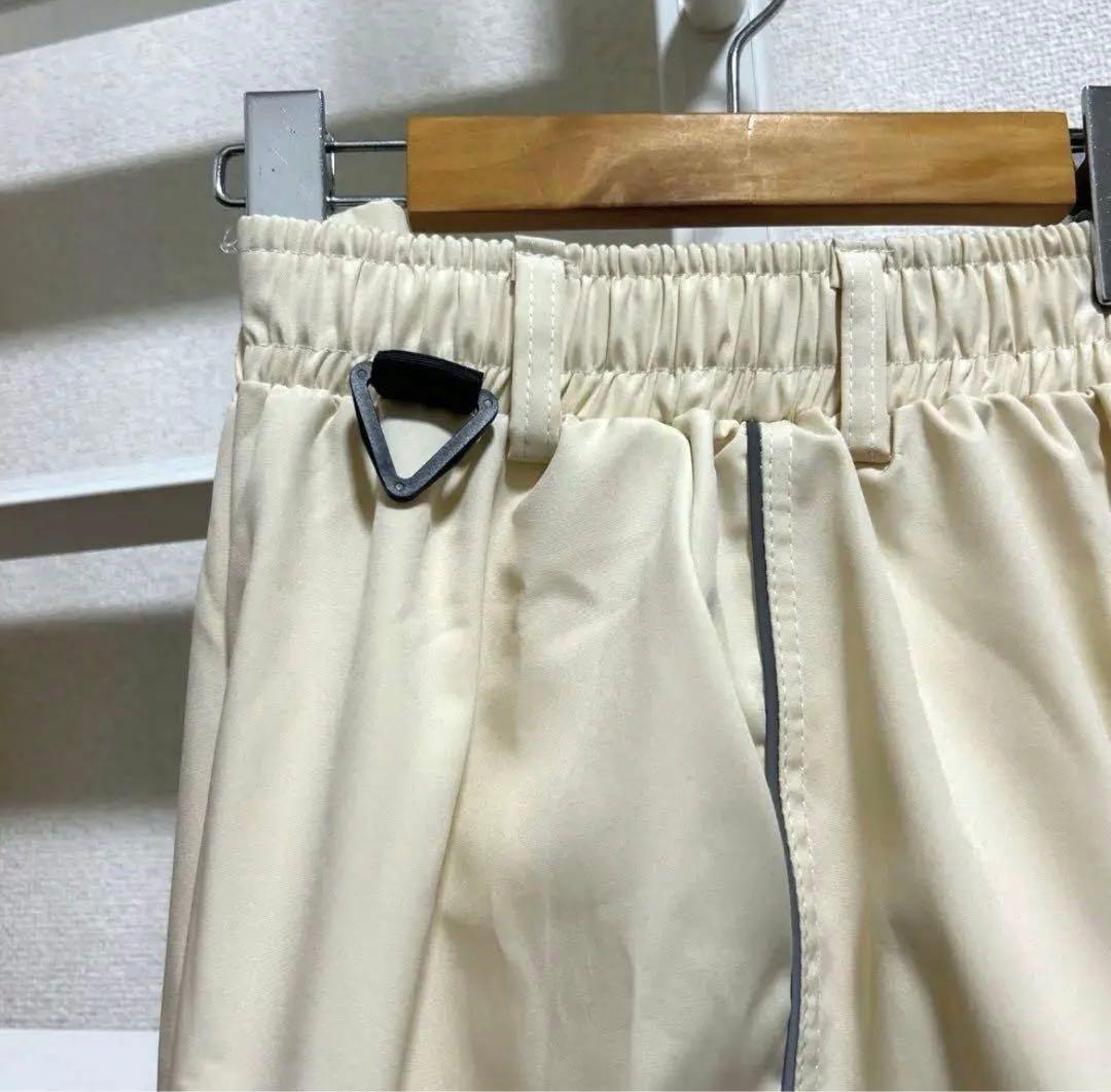 スノーボードウェア　ベージュ/オフホワイト　Lサイズ　ワイドジョガーパンツ