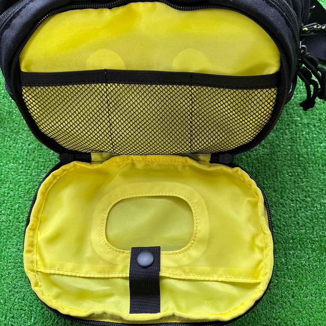 美品 Huggo ハグー ヒップシート 巾着付き ウエストポーチ 黒 ナイロン