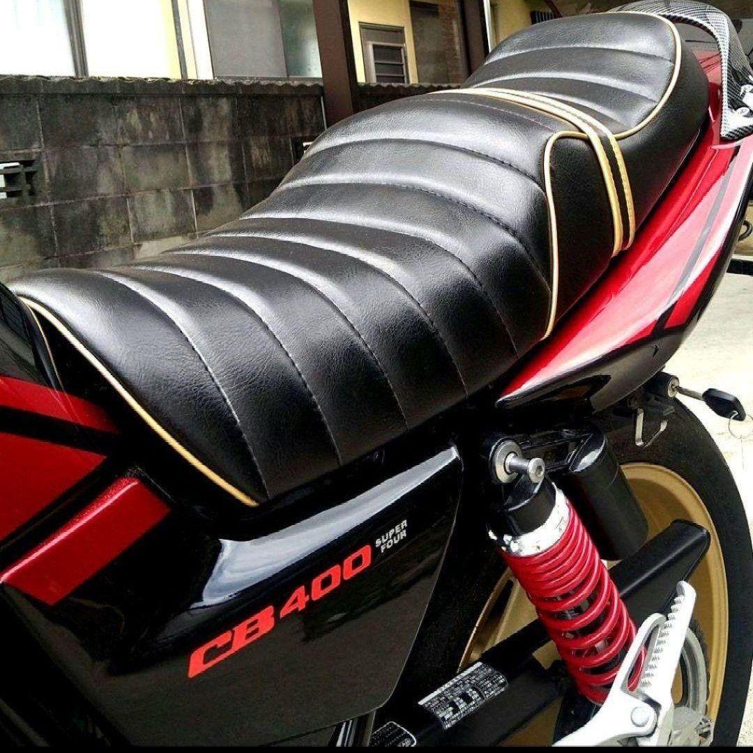 ビンテージ調ブラックレザー・ゴールド　CB400sf シートnc39 nc42