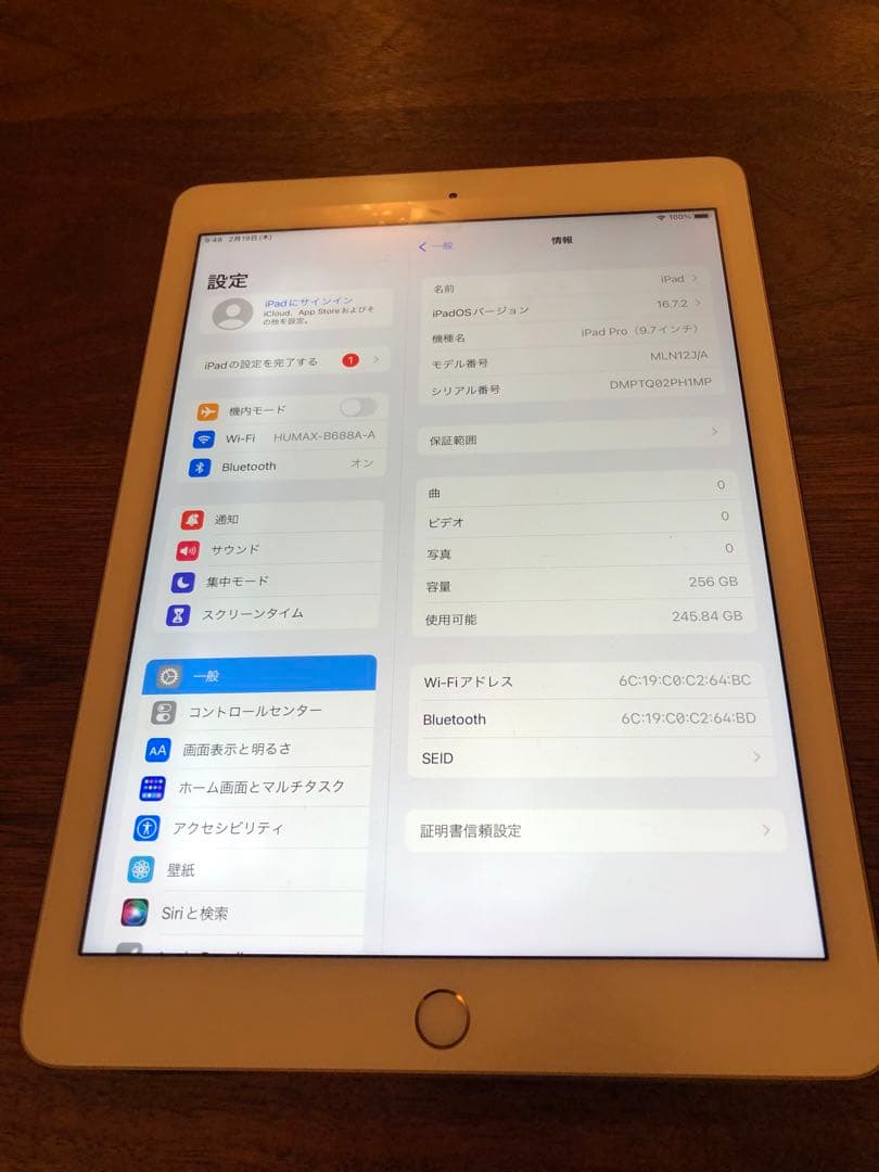 【大容量！値下げ】iPad Pro 9.7インチ WIFIモデル 256GB