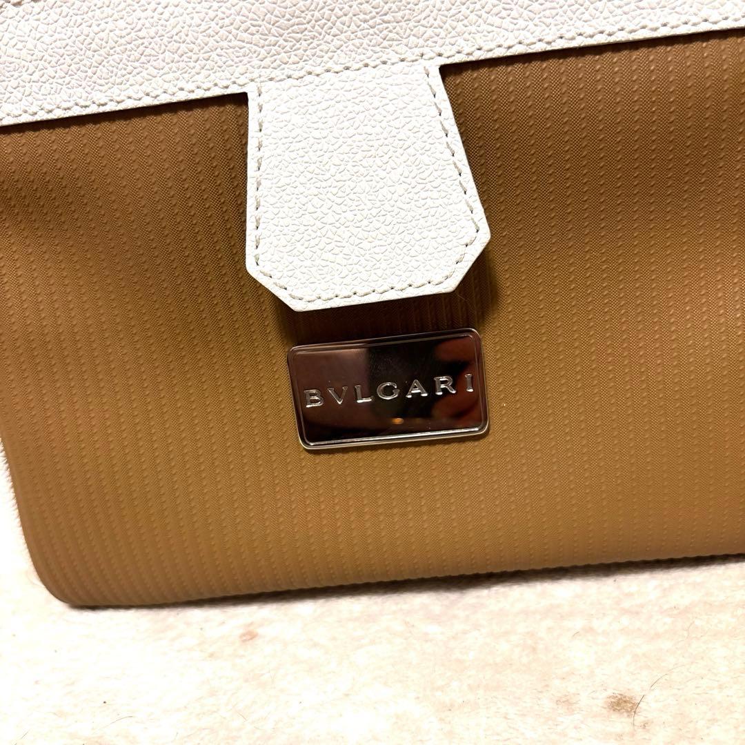 美品⭐️BVLGARI ボストンバッグ　ミレリゲ　チャーム　南京錠　PVC レザー