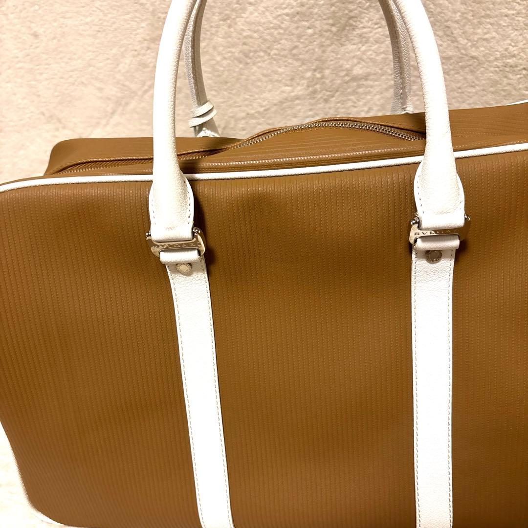 美品⭐️BVLGARI ボストンバッグ　ミレリゲ　チャーム　南京錠　PVC レザー