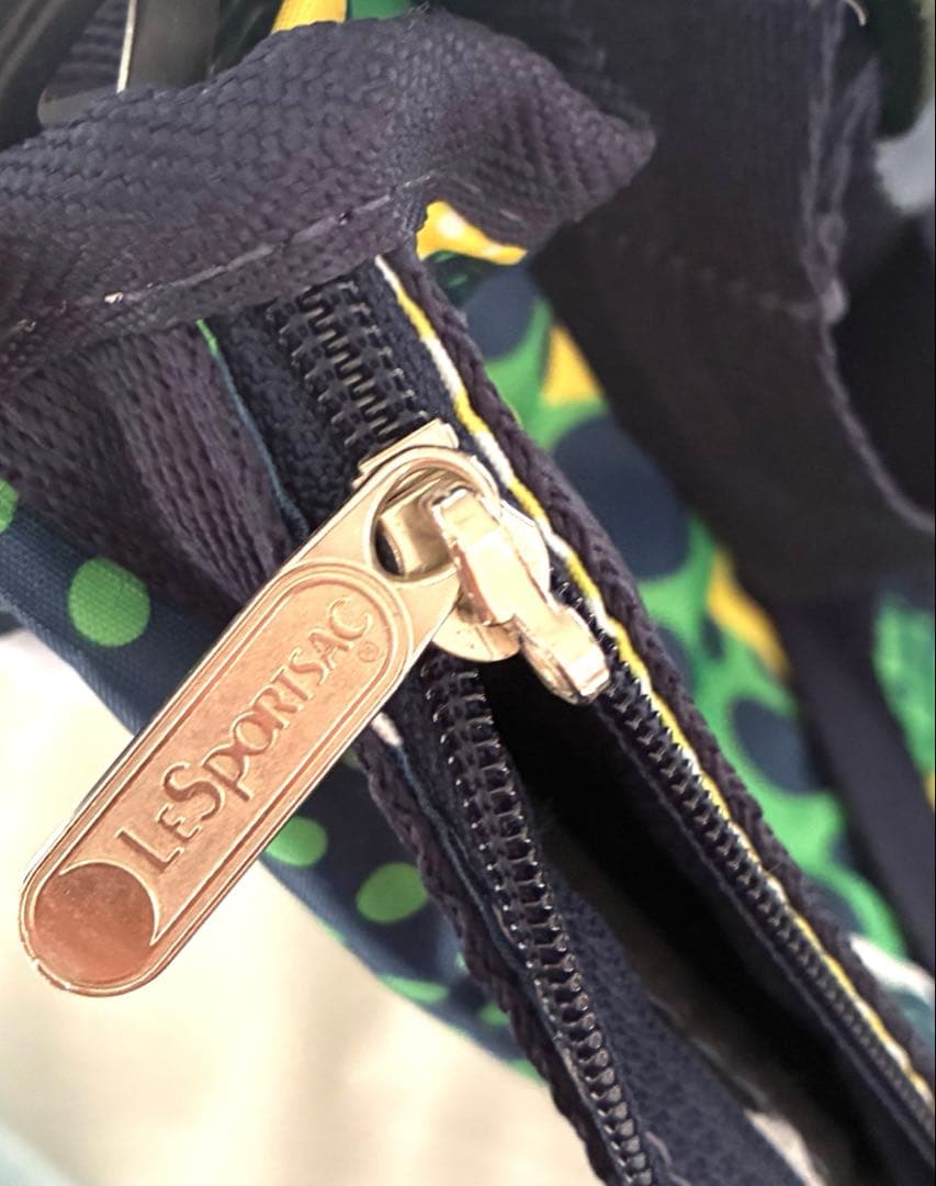 美品　レスポートサック　北欧柄　ボストン　グリーン　総柄　ショルダー