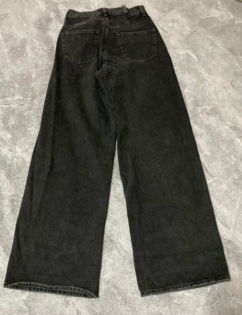 moussy CROSS WAIST WIDE STRAIGHT ブラック　2