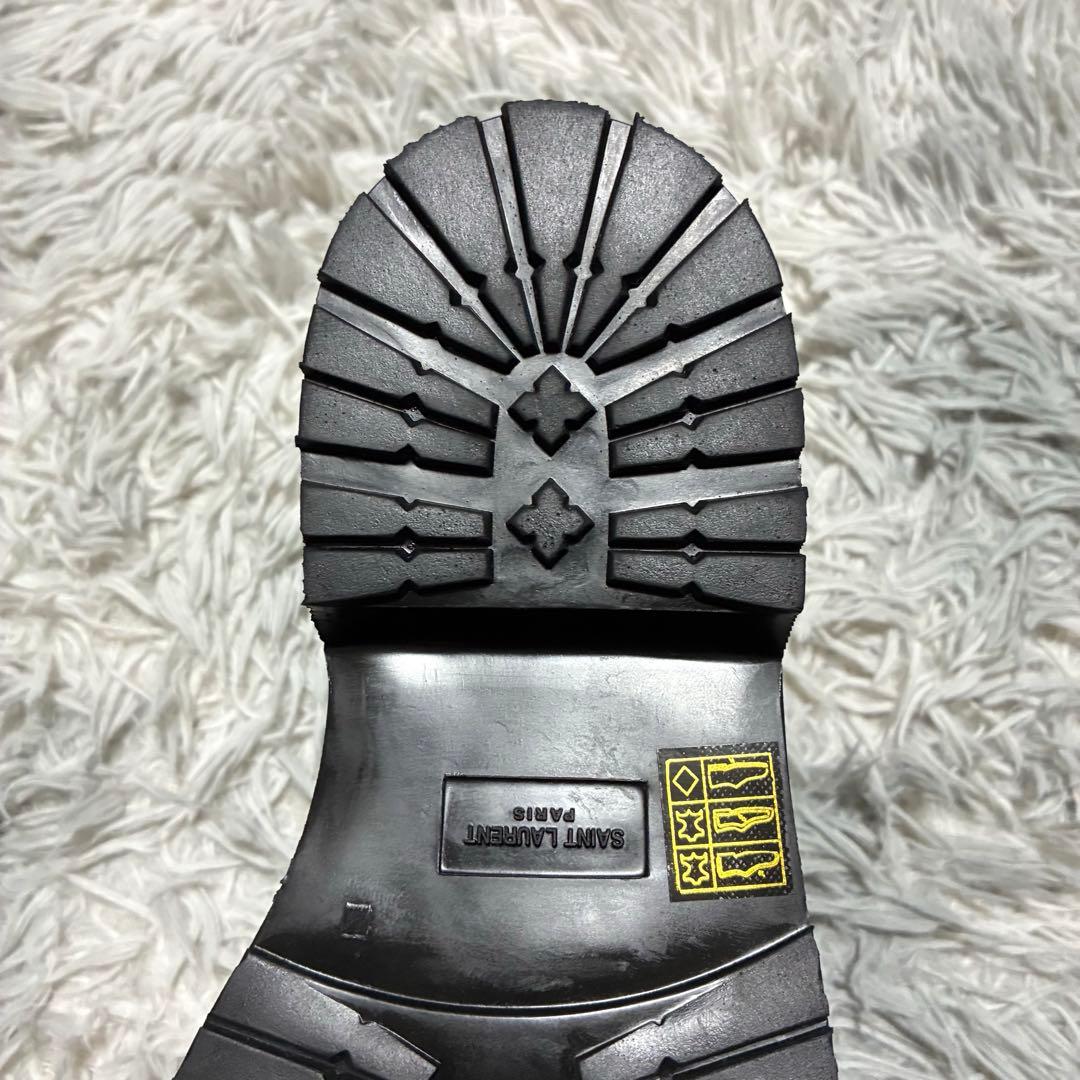 【新品未使用】SAINT LAURENT 本革 エナメル 38 イタリア製 箱○