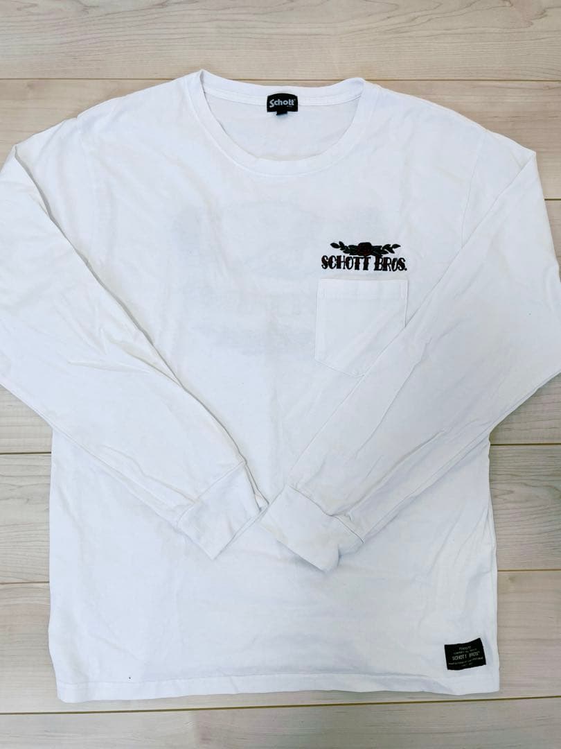 Schott シェイクハンド 刺繍 Tシャツ