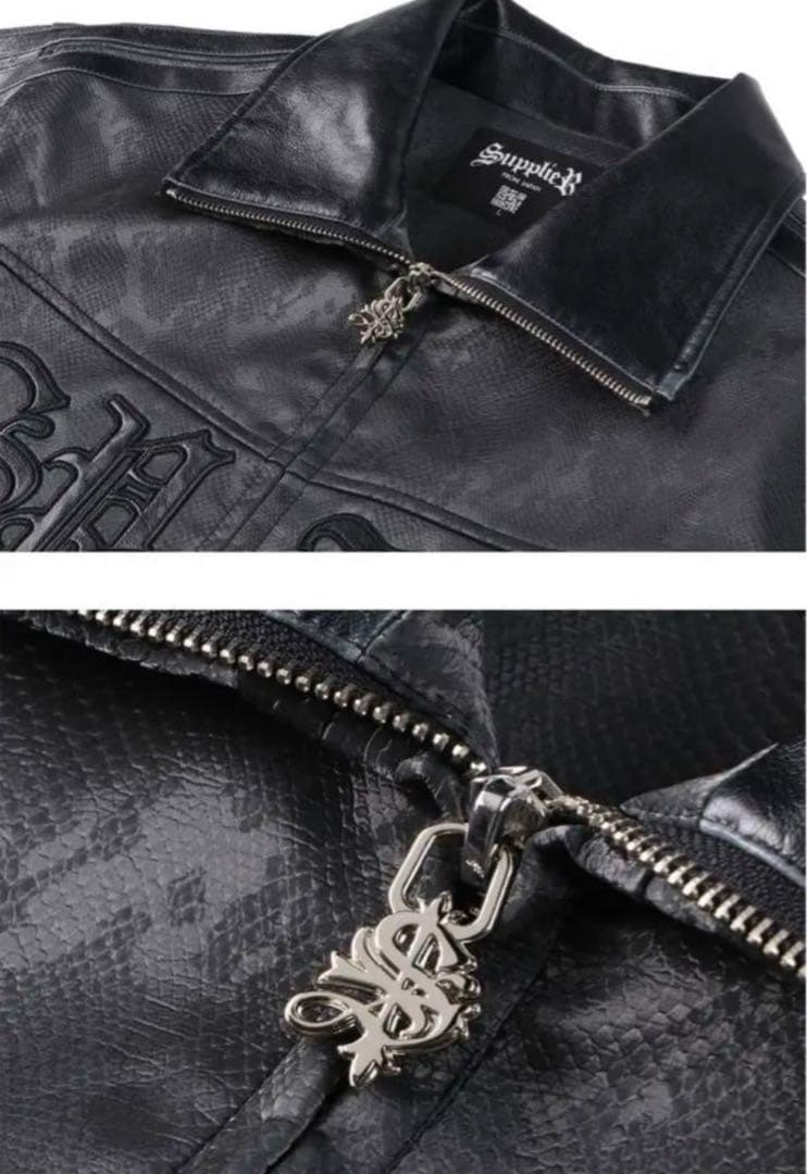 ジャケット・アウター SUPPLIER PYTHON LEATHER TRACK JACKET