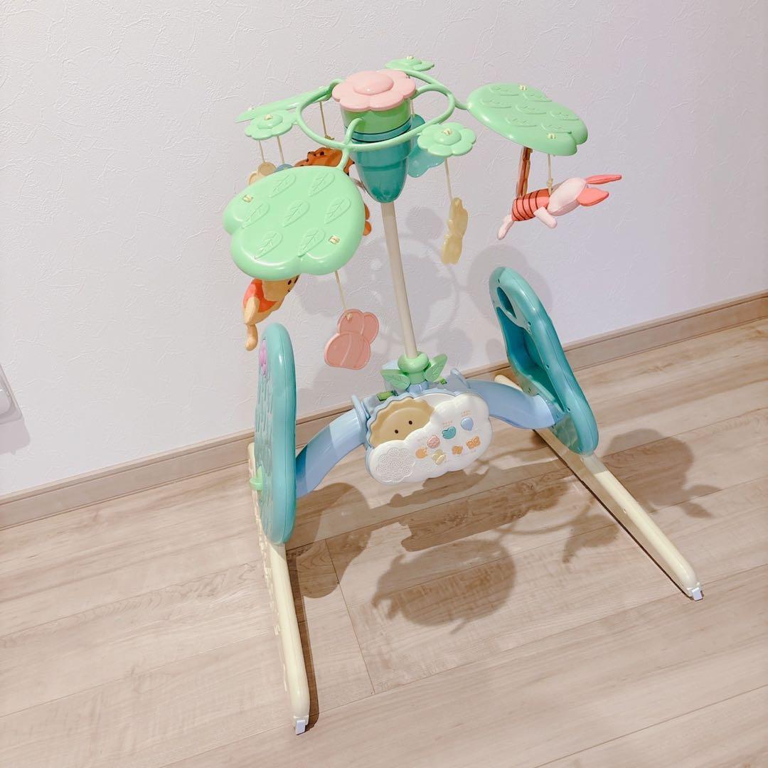 ★美品★ディズニー プーさん 6WAY ジムにへんしんメリー 箱あり 動作確認済