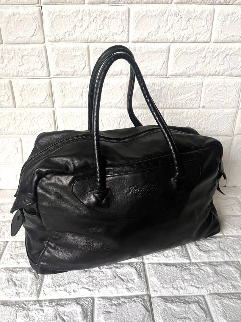 ににに美品 Jas M.B. レザー ボストンバッグ riri製ジップ