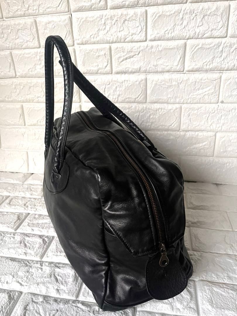 ににに美品 Jas M.B. レザー ボストンバッグ riri製ジップ