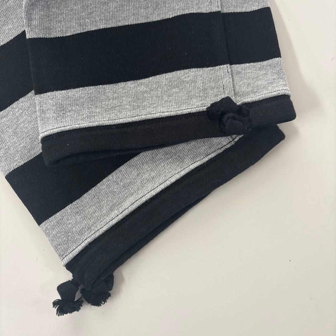 【未使用に近い】ウエストライド ボーダーパンツ BLK×GRY 30インチ