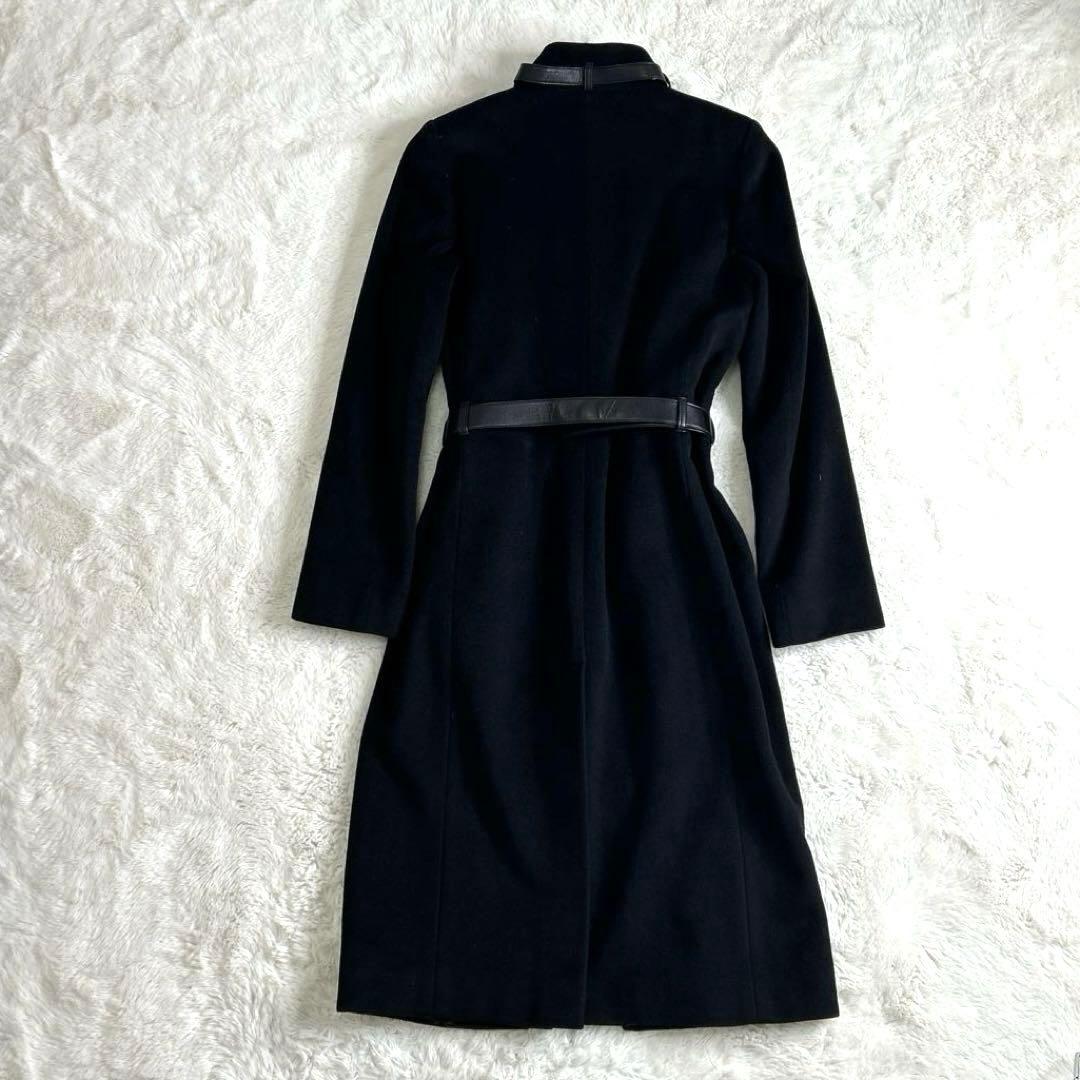 [訳あり]GUCCI /グッチ/カシミヤ混ウールコート 羊革 ゴールド金具　38