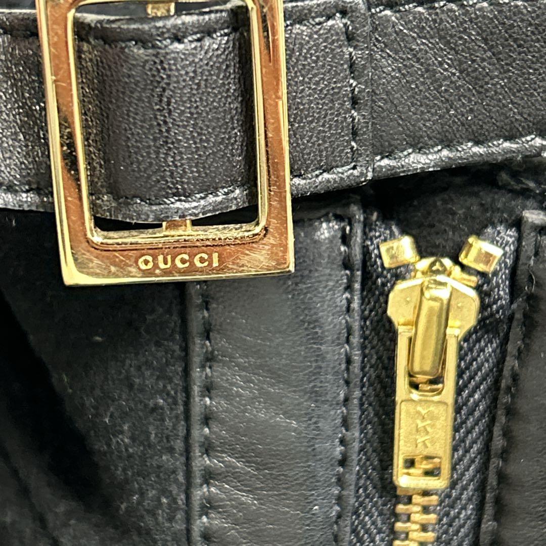 [訳あり]GUCCI /グッチ/カシミヤ混ウールコート 羊革 ゴールド金具　38