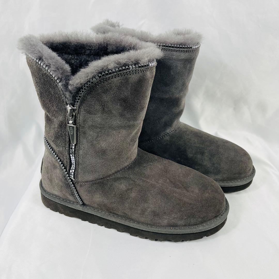 【美品】UGG FLORENCE フローレンス ジップデザインムートンブーツ