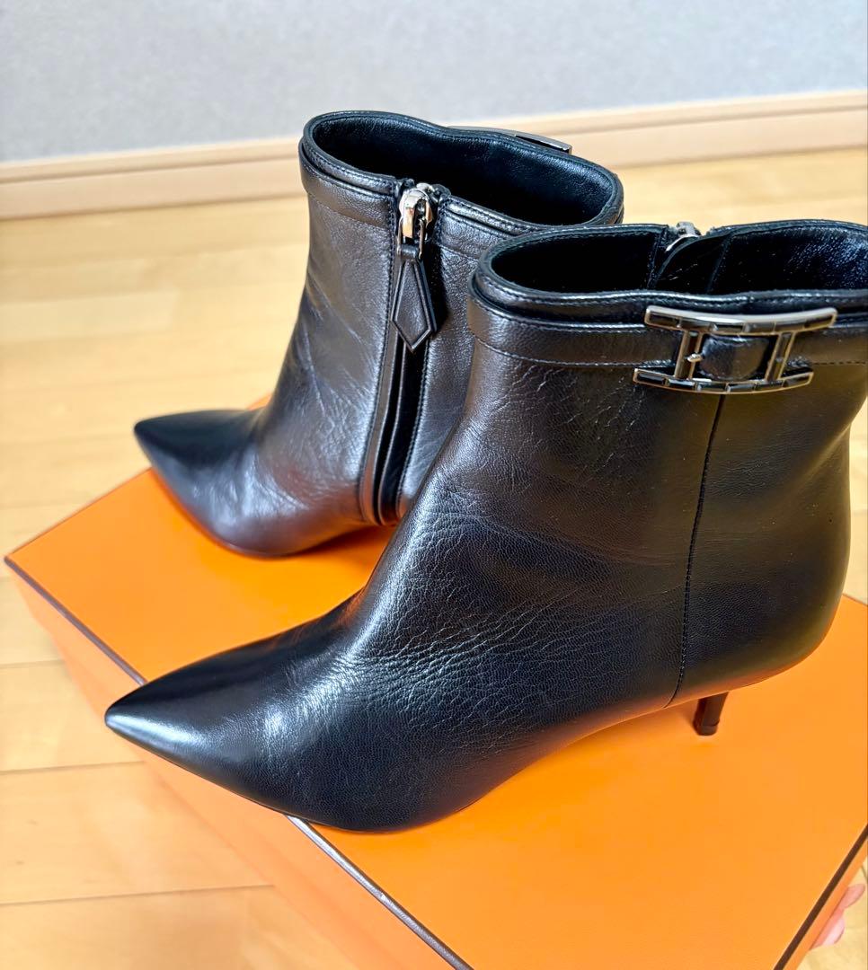 【美品】HERMÈSショートブーツ ブランシュ