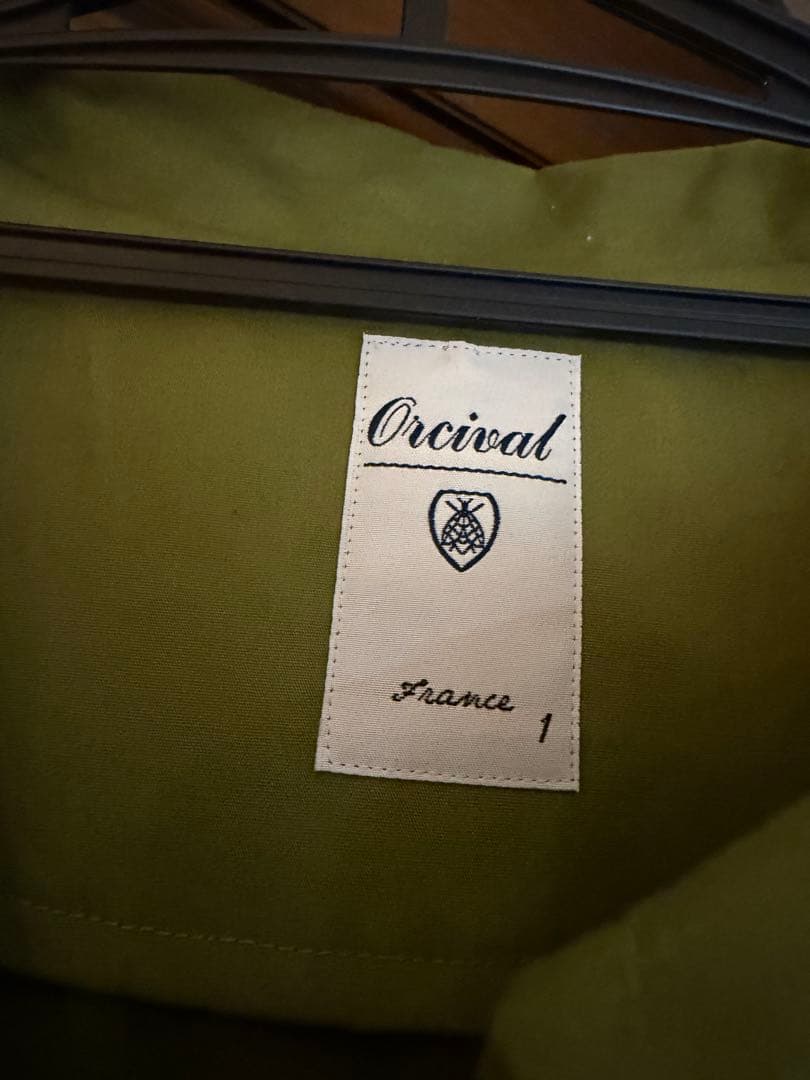 Orcival フード付き カーキグリーン スプリングコート サイズ1