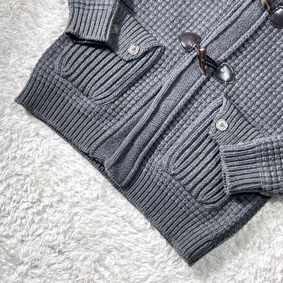 ✨　専用　✨　バーク ダッフルコート編込みジャケット ニット裏有 S〜M