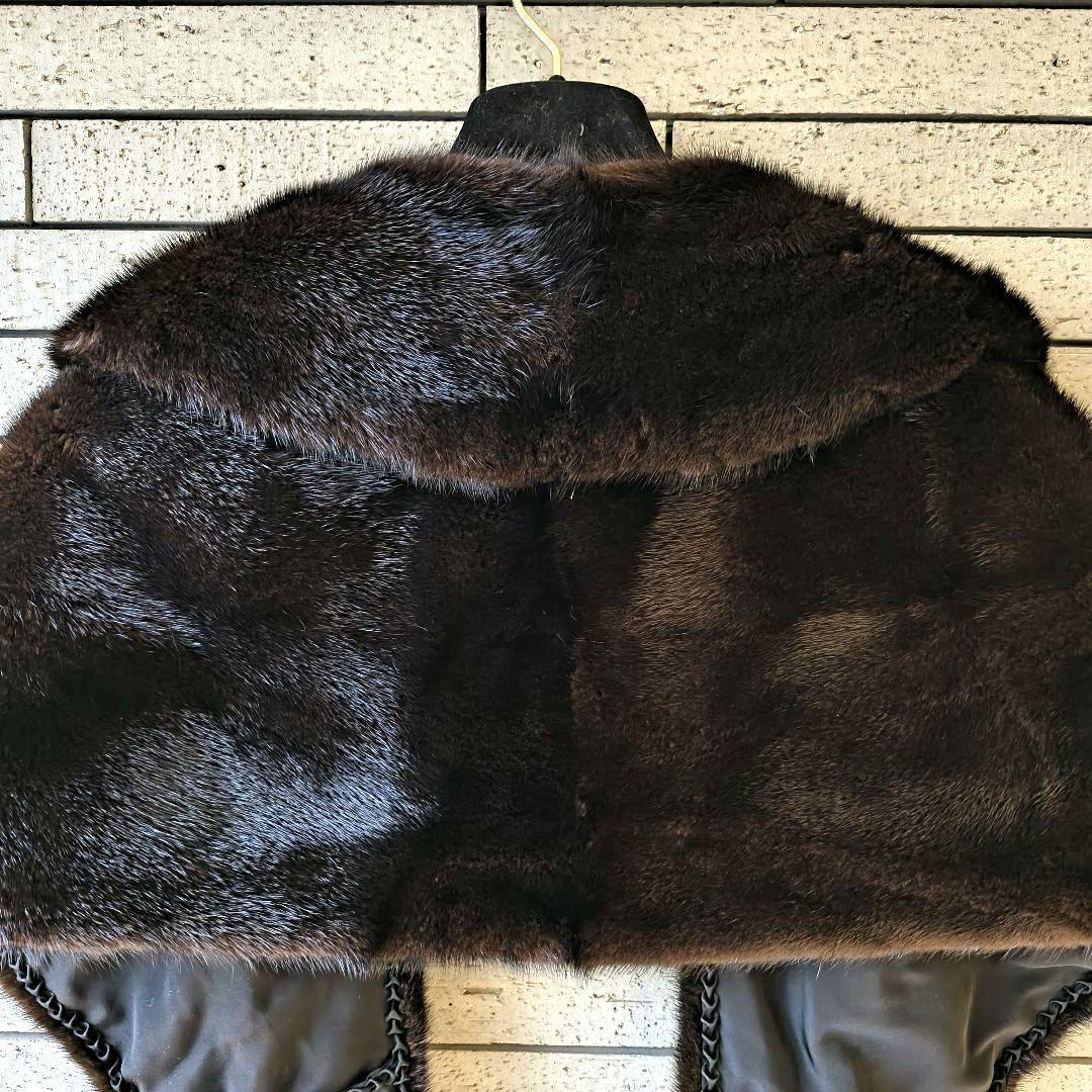 ♦Nakamura Far✨極美品　高級ミンクショール　ストール　日本製　焦げ茶