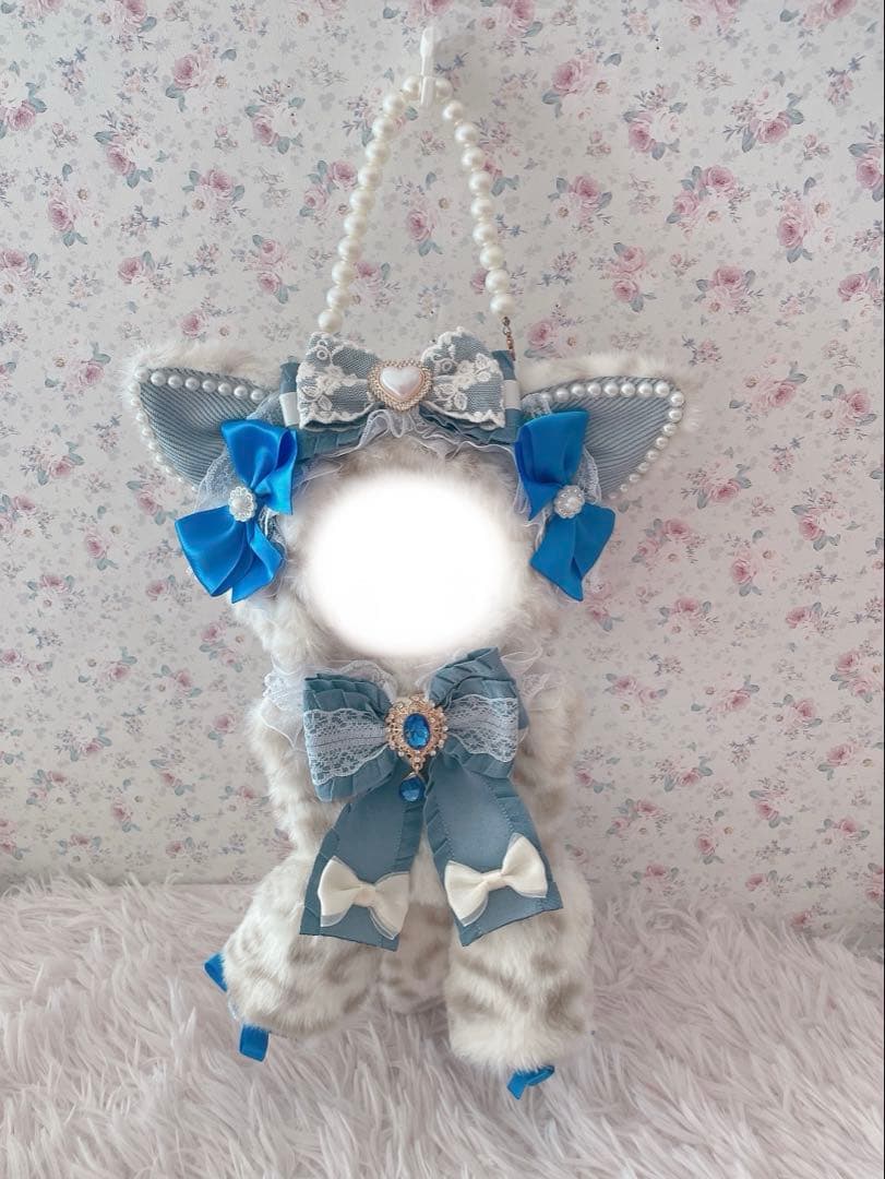 ♡お座り１６ｃｍぬい服♡猫の着ぐるみ♡ゆめかわおすわりぬいぐるみ♡ヒョウ柄青