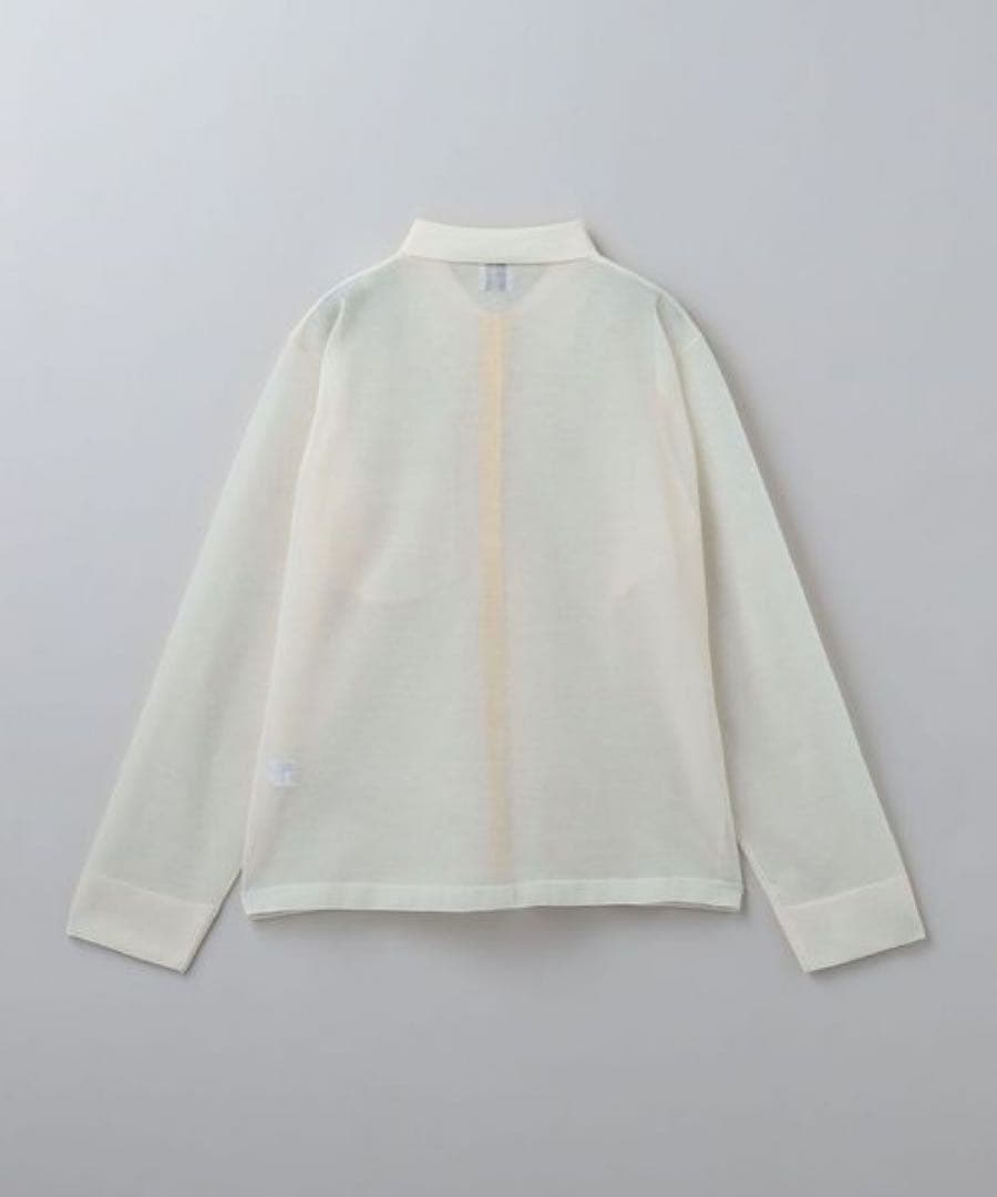 ＊美品＊6(ROKU)＞シアーカラーポイント ニット シャツカーディガン
