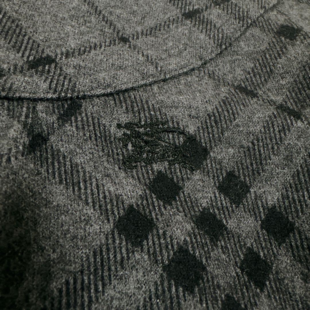 バーバリーブルーレーベル ノバチェック ウールワンピース 38 M ホース刺繍