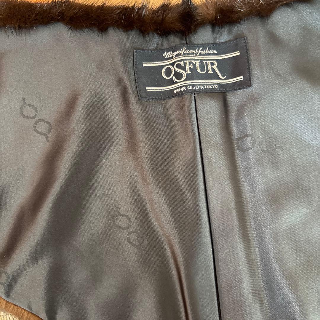 OSFUR ミンクダークブラウン ファーショールマフラー
