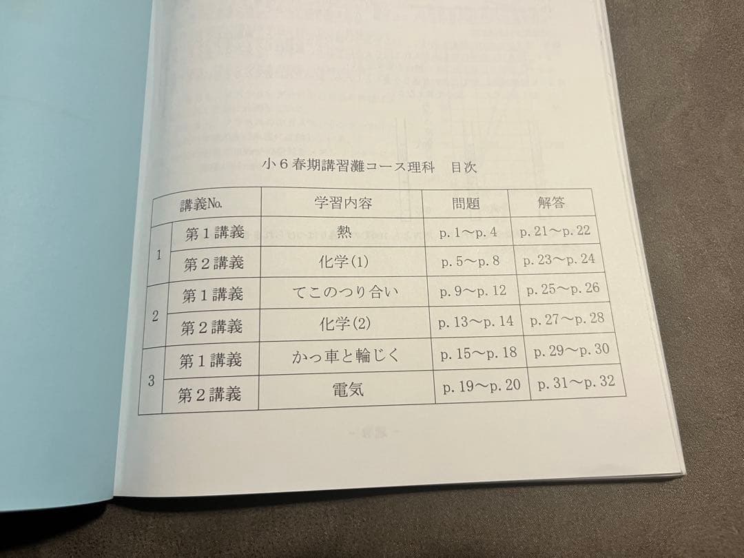 【灘中】小6 春期講習 難 オリジナルテキスト 算数理科国語 ✨解答解説付き✨