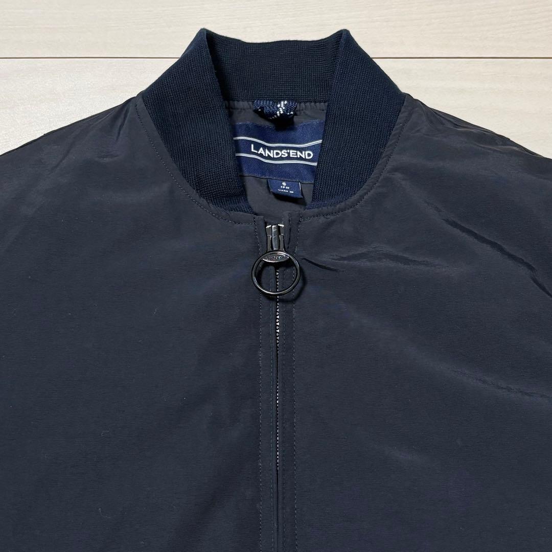 LANDS'END　スコールボンバージャケット　撥水　MA-1　短丈　ブラック