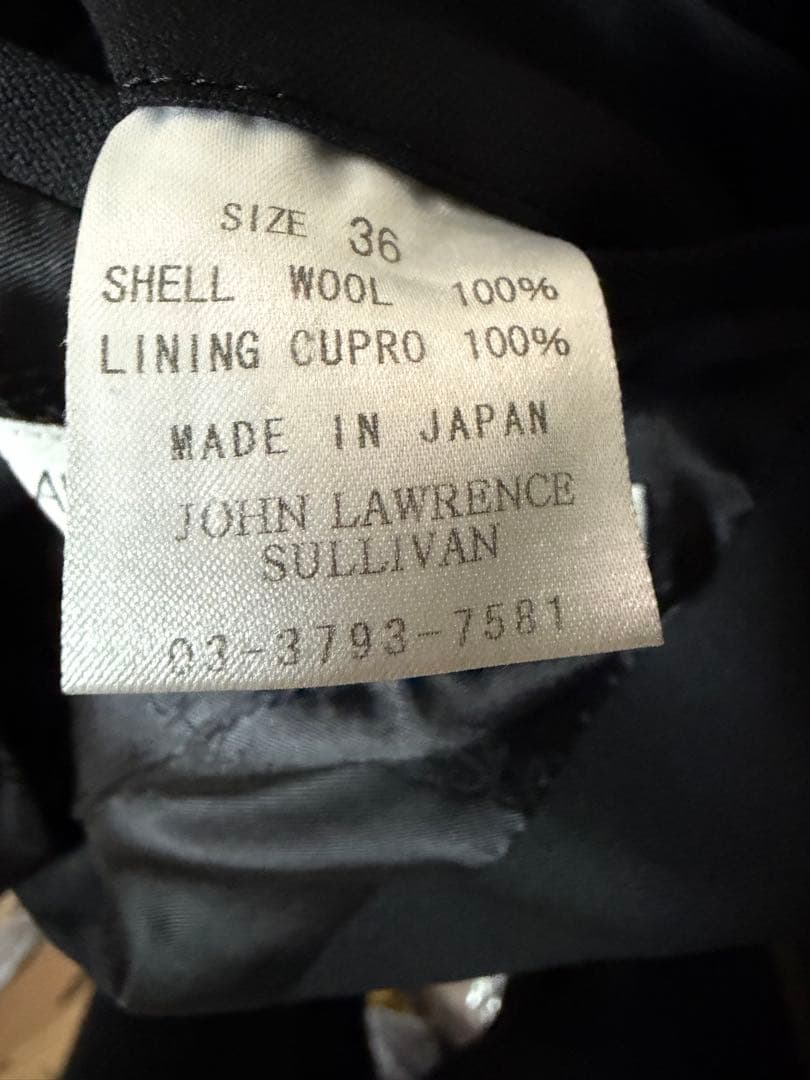 JOHN LAWRENCE SULLIVAN テーラードジャケット ブラック