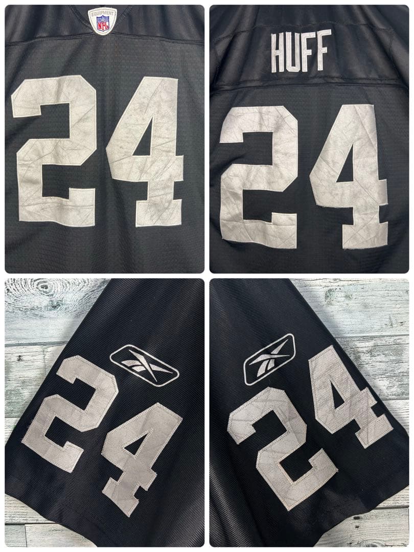 リーボック NFL 全刺繍 レイダース アメフトゲームシャツ XL 5261