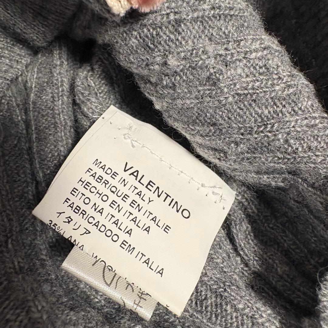 【VALENTINO 】グレー　カシミア混　ベロア　カーディガン