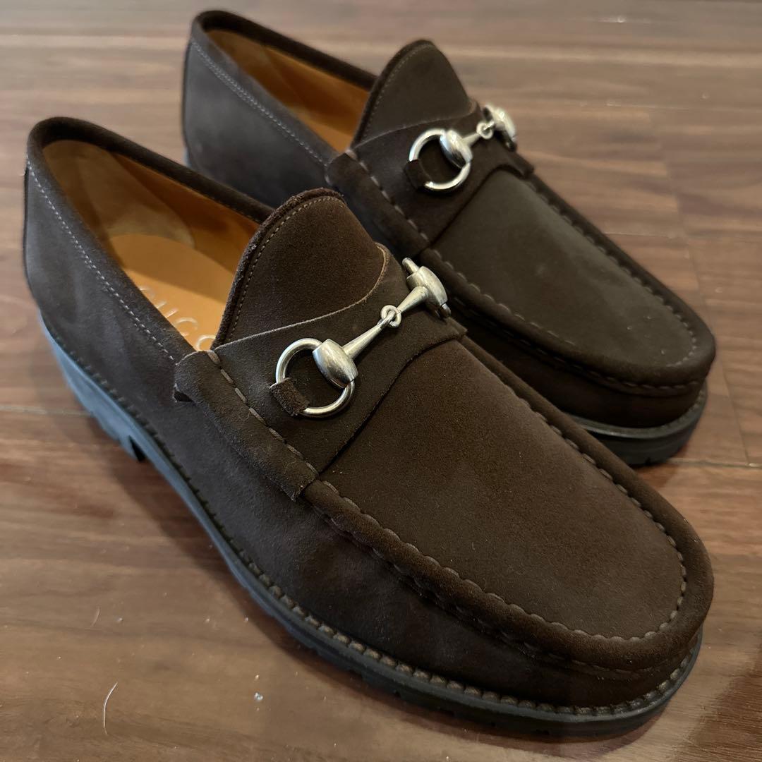 GUCCI グッチ　ダークブラウン スエード 26.5cm メンズ