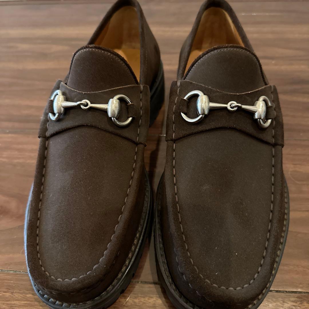 GUCCI グッチ　ダークブラウン スエード 26.5cm メンズ