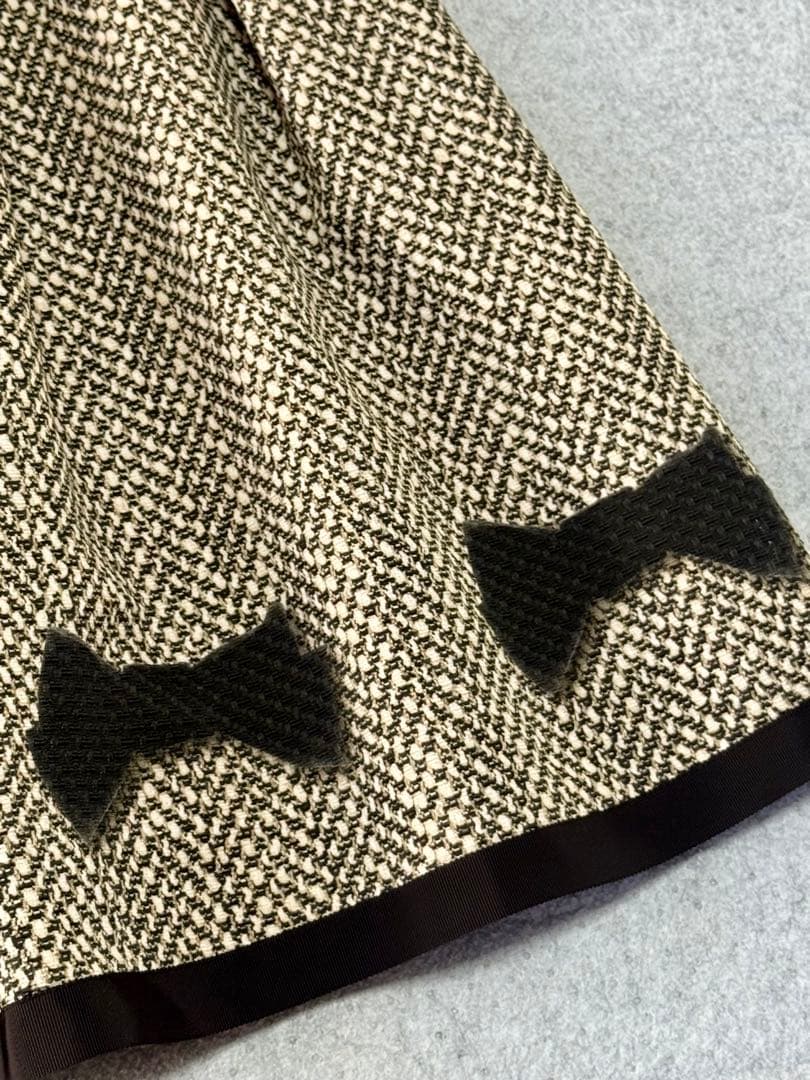M's Gracy エムズグレイシー・ニット切替長袖ワンピース40L