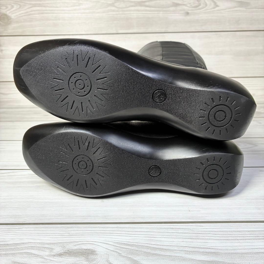 143【美品】CAMPER カンペール ロングブーツ レザー 黒 37