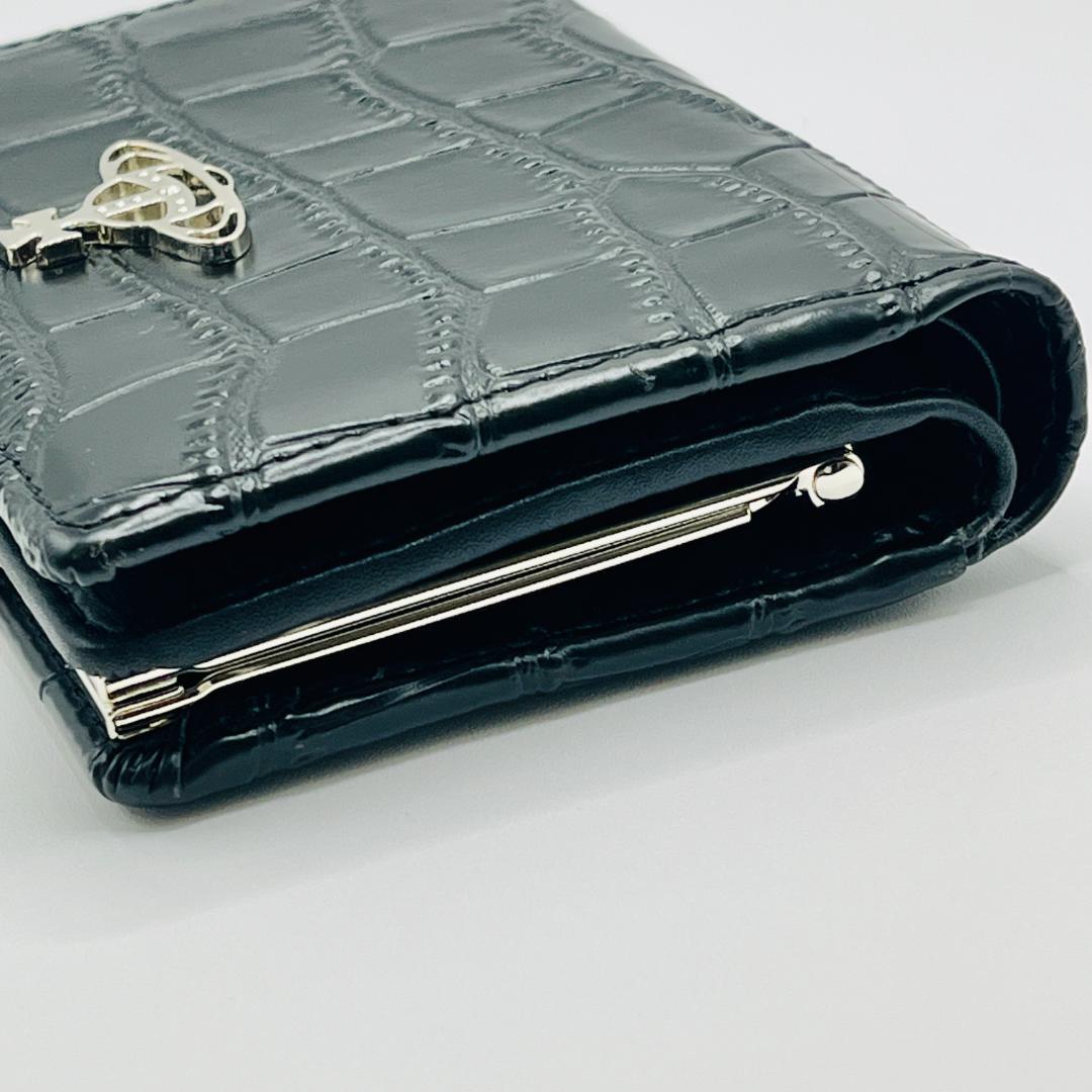 Vivienne Westwood 新品 折財布 黒 定番 ウロコ 人気ワニ風