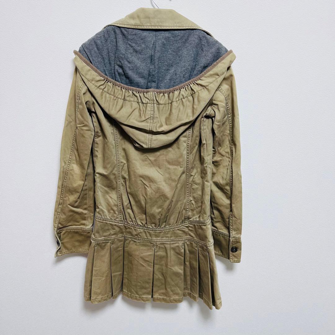 【美品】DIESEL ミリタリージャケット サイズ XS ベージュ フリル付き