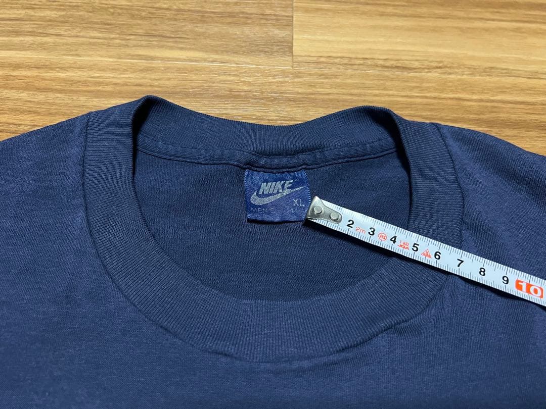 80s NIKE カマボコ Tシャツ XL 紺黄 紺タグ ピンホールあり