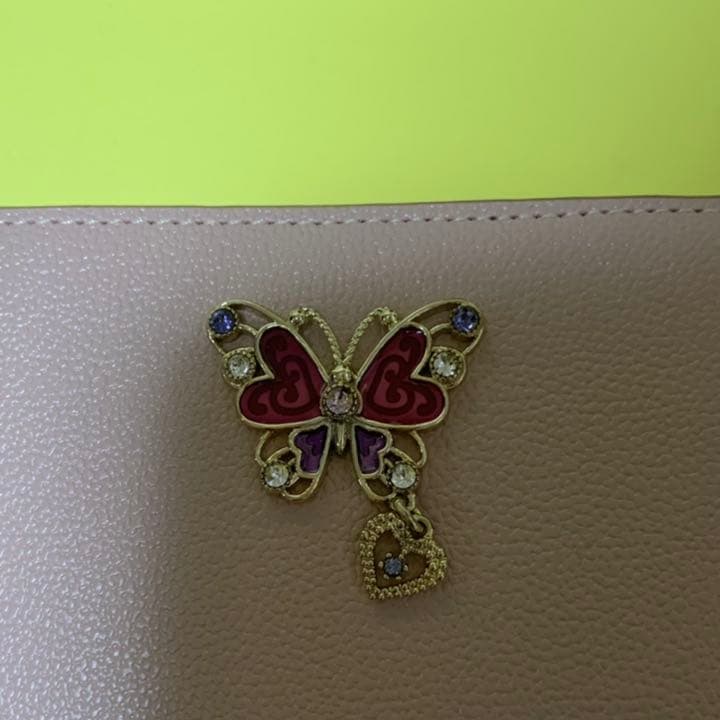 アナスイ 財布 ANNASUI 二つ折り財布 ピンク 牛革