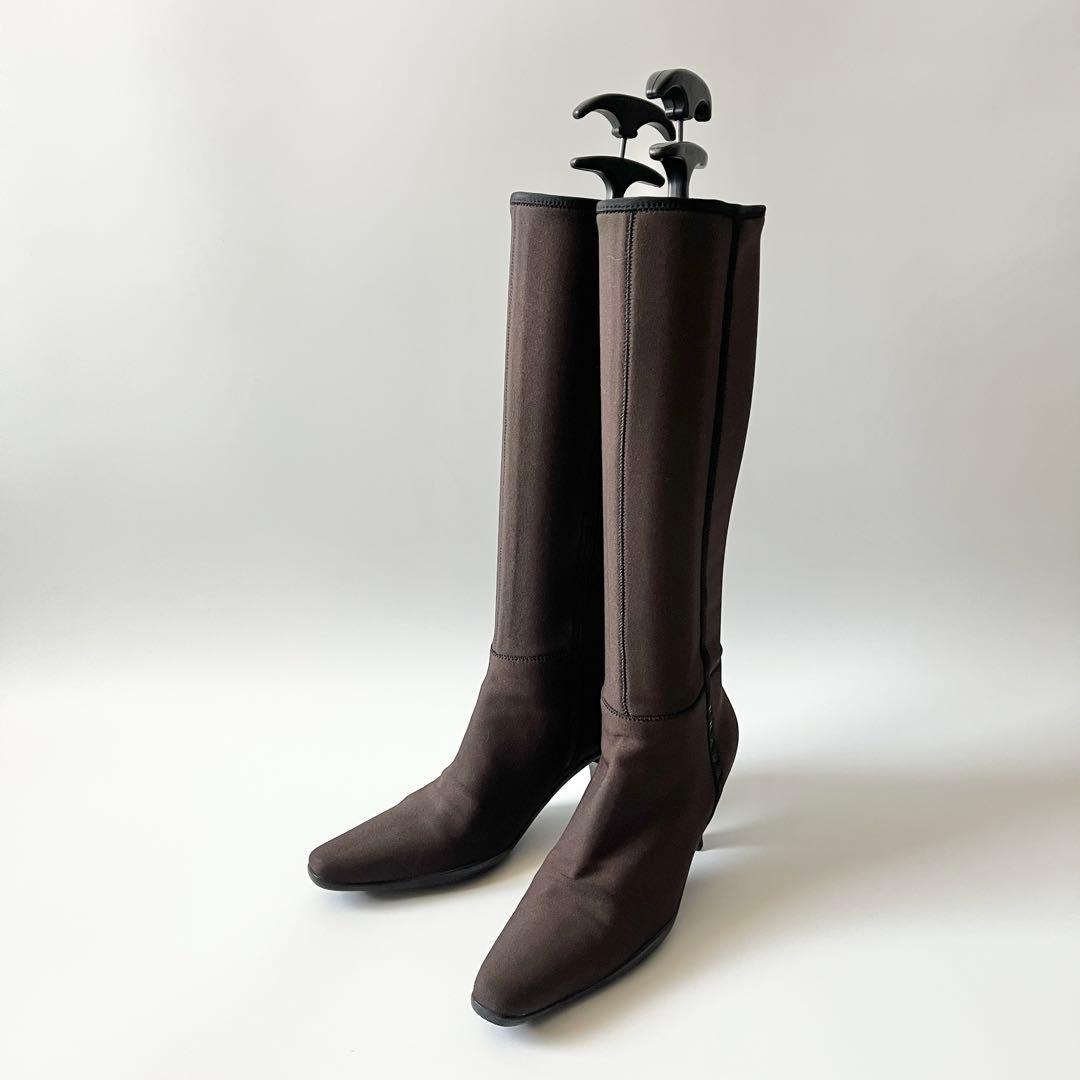 極美品 PRADA プラダスポーツ ストレッチ ロングブーツ 37 1/2