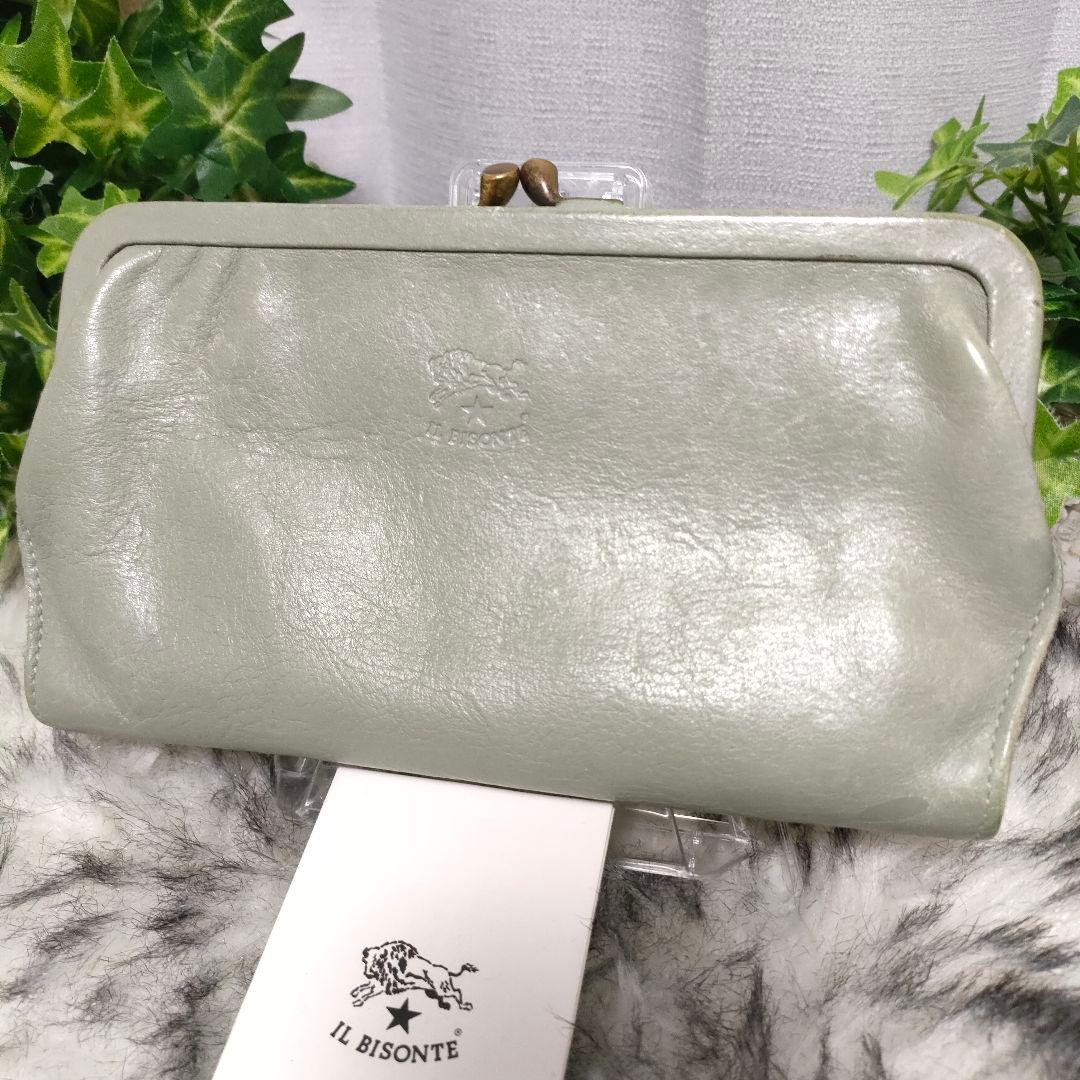 イルビゾンテ 長財布 がま口 セージグリーン IL BISONTE 財布 緑