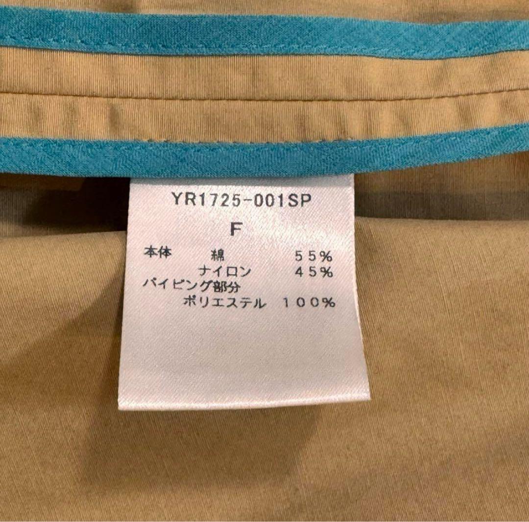 美品YORI バックフリル スプリングコート ノーカラー ダブルフレア