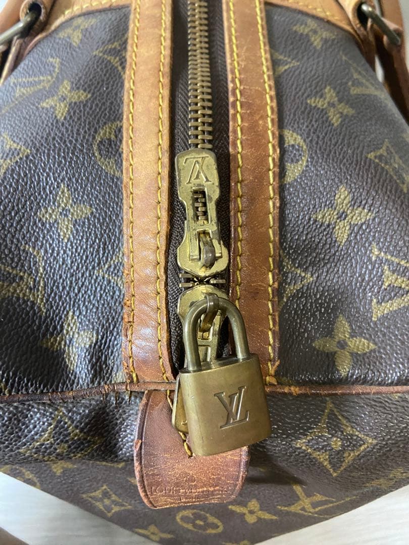 ルイヴィトン　ボストンバッグ　モノグラム　パドロック　レザー　トラベルバッグ