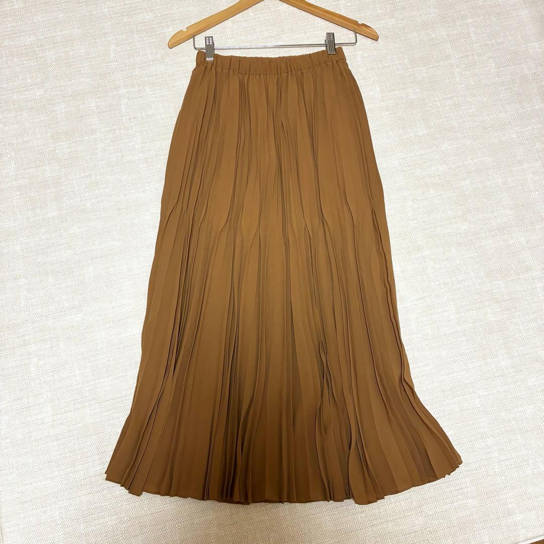 SOEJU✨プリーツ ロングスカート ブラウン ソージュキャメル ギャザー