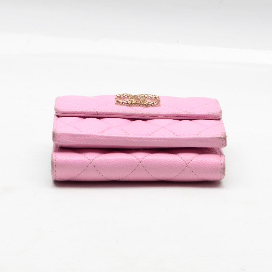 L*d様 CHANEL　スモールウォレット　ピンク　ミントグリーン　三つ折り財布