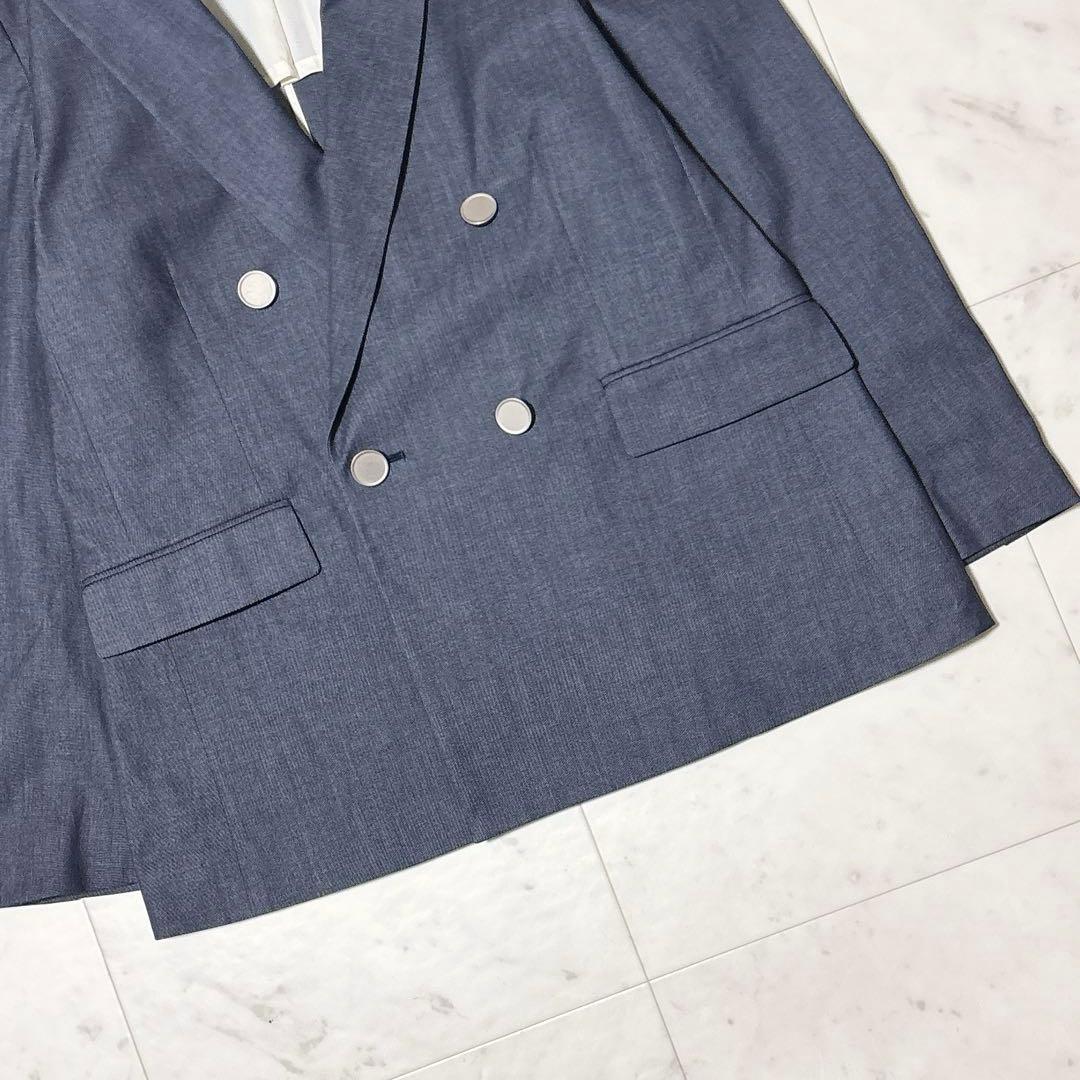 極美品 green label グリード シャンブレー ダブル ジャケット
