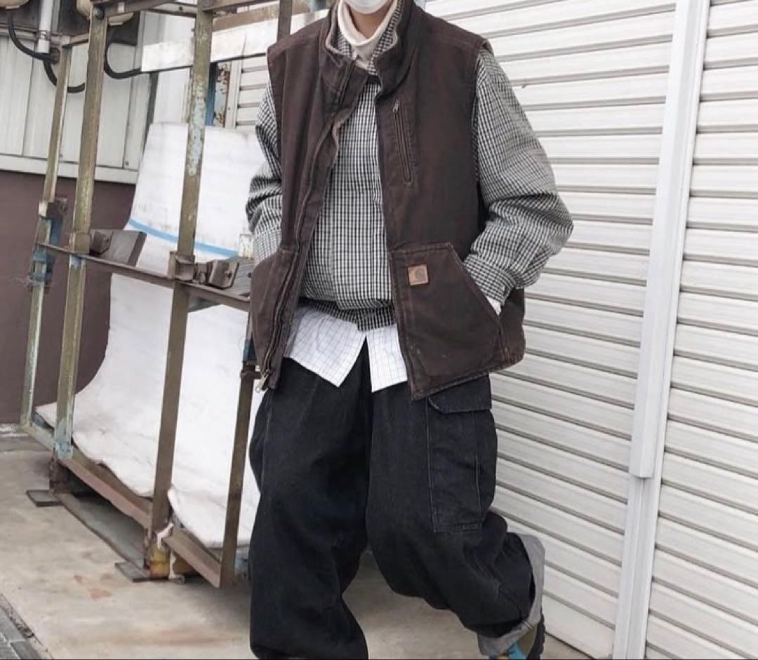 Carhartt ブラウン ダックベスト　裏ボア