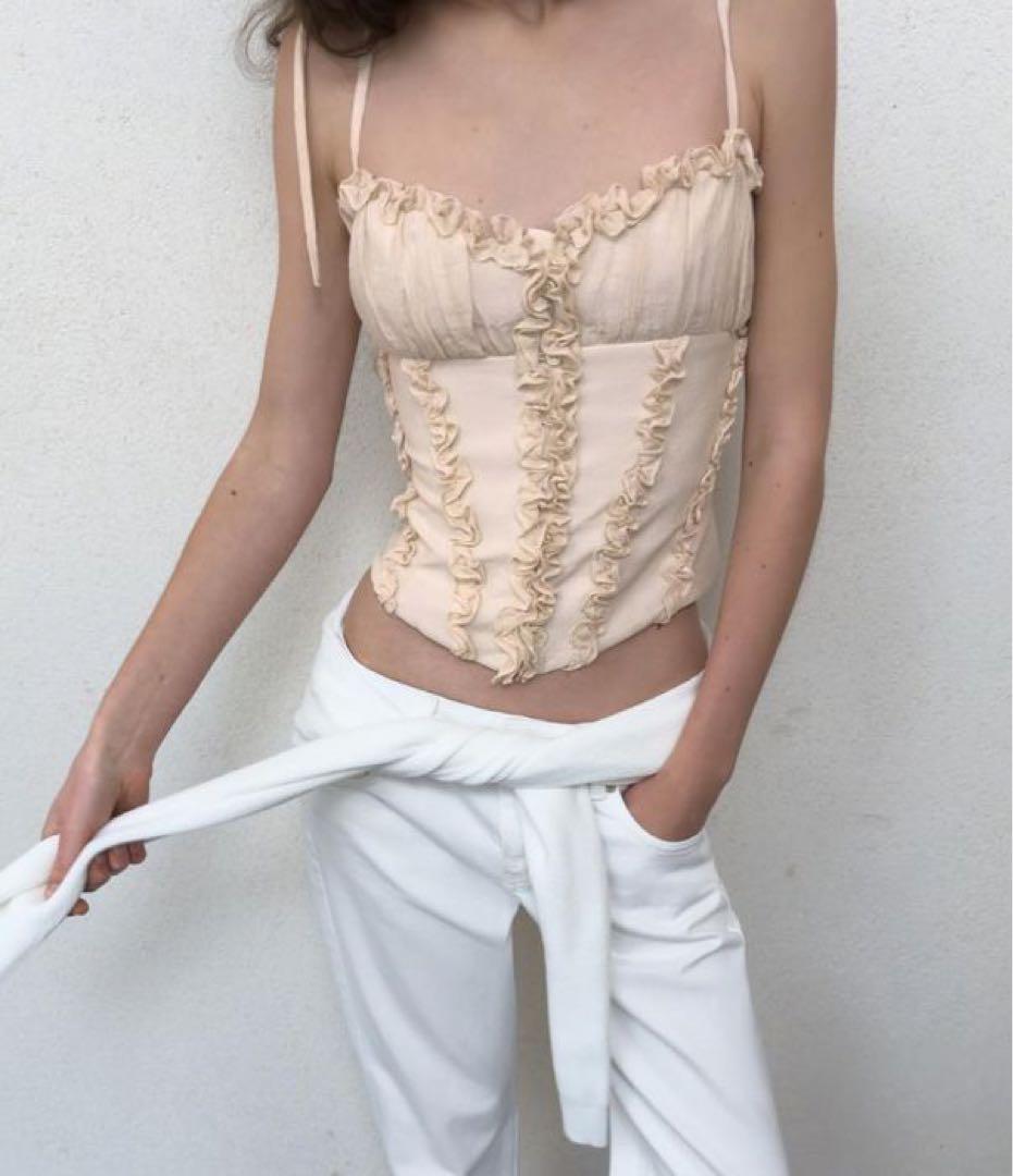 ZARA バーレスクフリルトップス