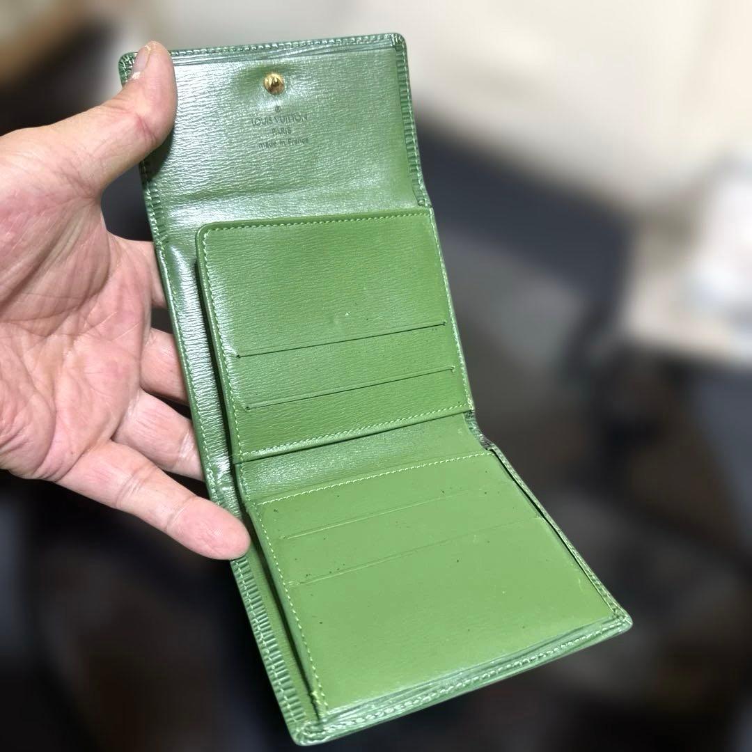 ③☆優良品♪エピＷホック 折り財布 グリーンカラー