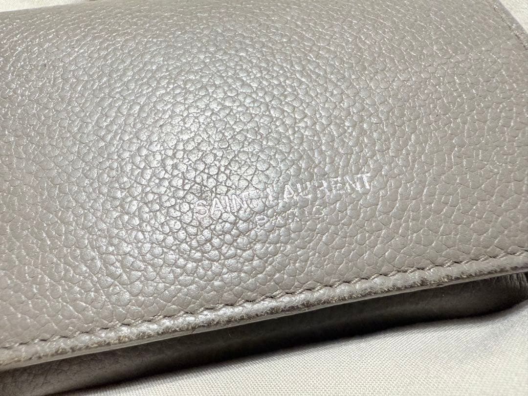 SAINT LAURENT タイニーウォレット　グレー 三つ折り財布